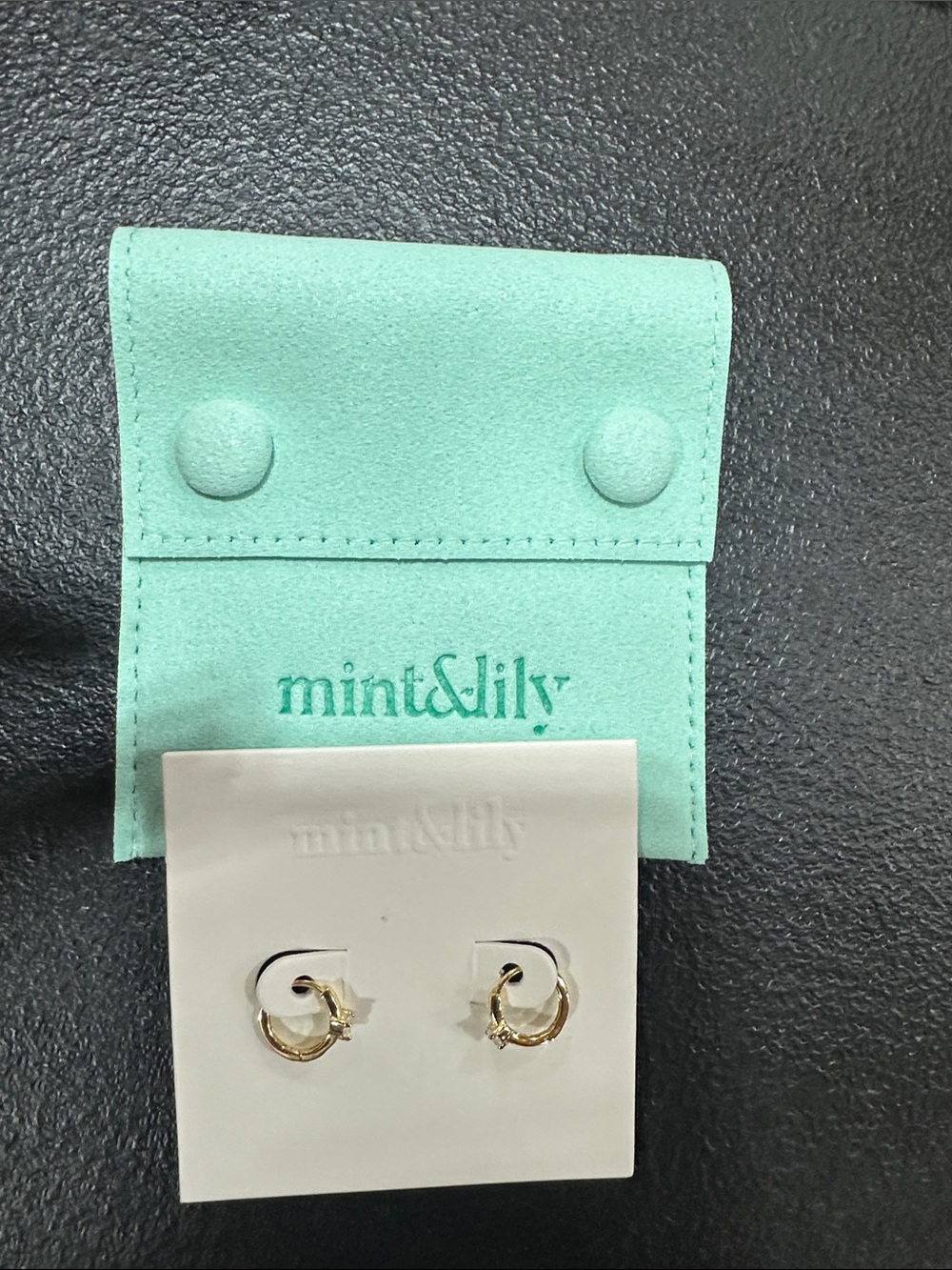 mint&lily Kids Gold Hoop Earrings with Mint Travel Pouch